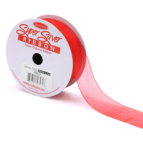 58582 Ribbon Organza 22mm Red