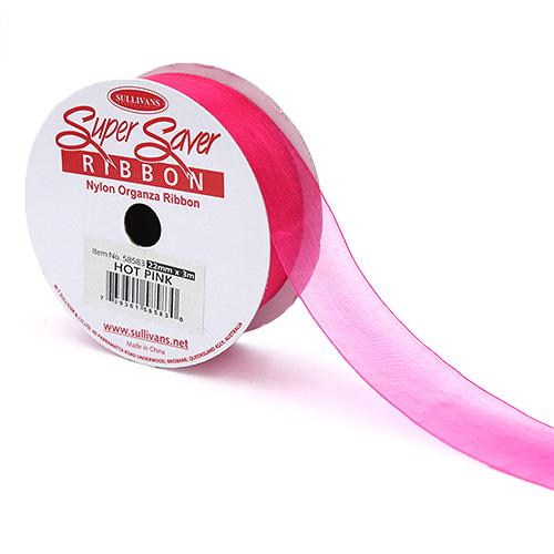 58583 Ribbon Organza 22mm Hot Pink