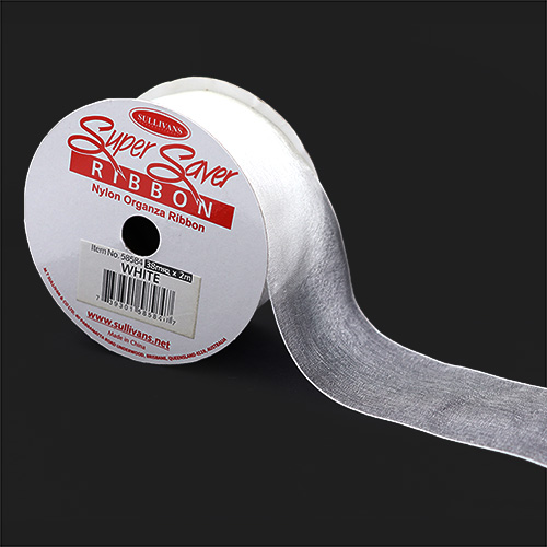 58584 Ribbon Organza 38mm White