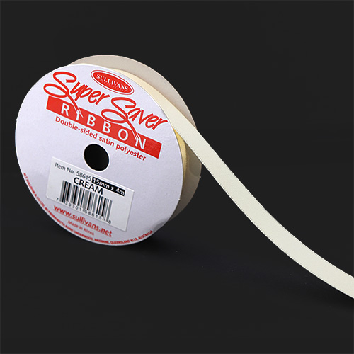 58615 Double Sided Ribbon 15mmx4m Cream