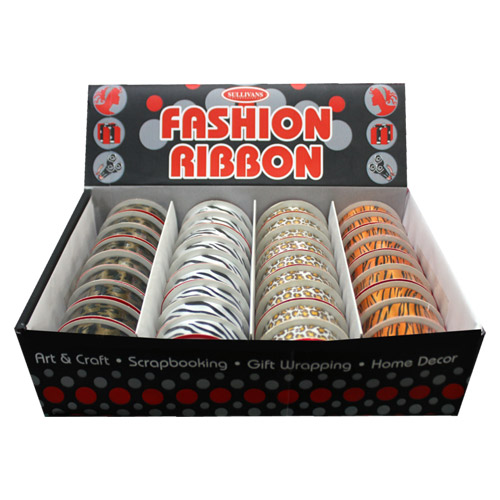 58905 Ribbon Satin Animal Prints Assorted