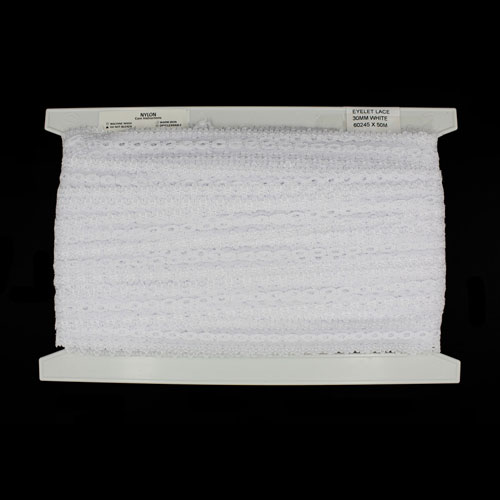 60245 Lace Eyelet 30mm White