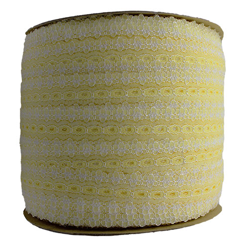60252 Sullivans 30mm Eyelet Lace - 200m - Lemon