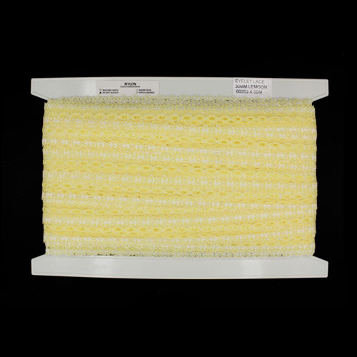 60253 Lace Eyelet 30mm Lemon