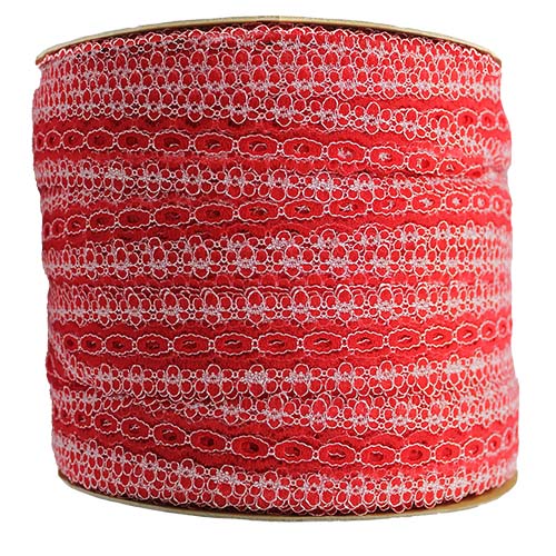60262 Sullivans 30mm Eyelet Lace - 200m - Red