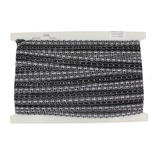 60265 Lace Eyelet 30mm Black