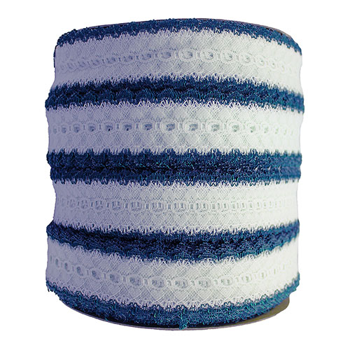 60785 Sullivans 40mm Coloured Edge Eyelet Lace - 200m - Dark Blue