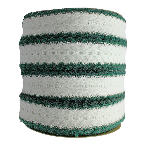 60786 Sullivans 40mm Coloured Edge Eyelet Lace - 200m - Green