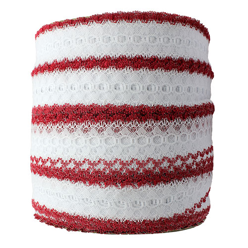 60787 Sullivans 40mm Coloured Edge Eyelet Lace - 200m - Burgundy