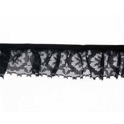 60801 Lace Nylon Frilled 50mm Black