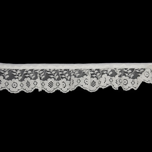 60808 Lace Nylon Frilled 35mm Ivory
