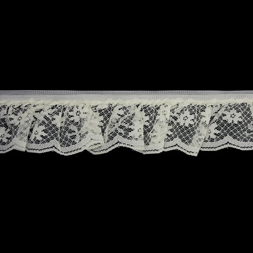 60810 Lace Nylon Frilled 32mm Cream