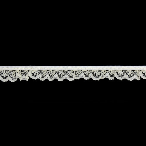 60817 Lace Nylon Frilled 15mm Cream
