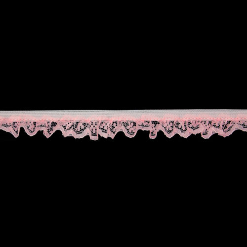 60820 Lace Nylon Frilled 15mm Pink
