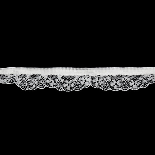 60830 Lace Nylon Frilled 24mm White
