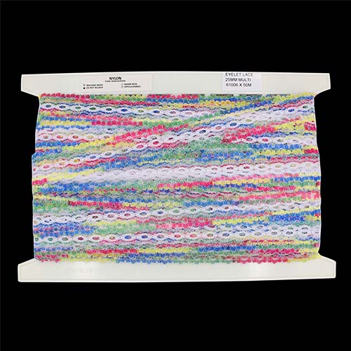 61006 Lace Eyelet 25mm Multi