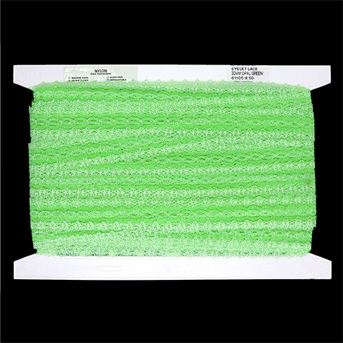 61105 Eyelet Lace 30mm Opal Green
