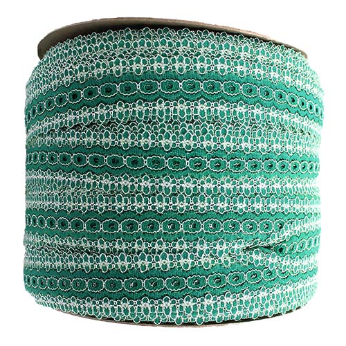 61106 Sullivans 30mm Eyelet Lace - 200m - Christmas Green