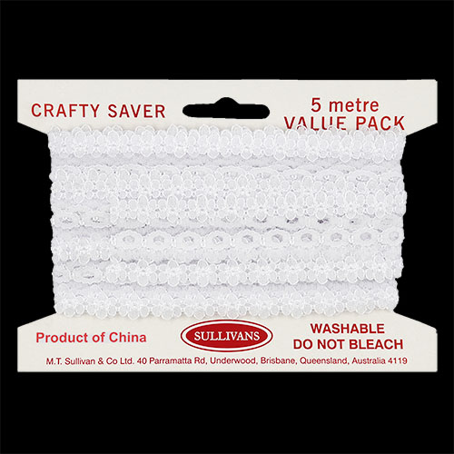61176 Crafty Saver 35mm Eyelet Lace - 5m - White