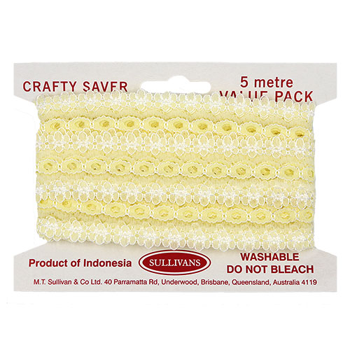61177 Crafty Saver 35mm Eyelet Lace - 5m - Cream