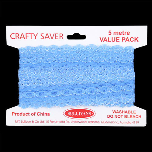 61179 Crafty Saver 35mm Eyelet Lace - 5m - Sky