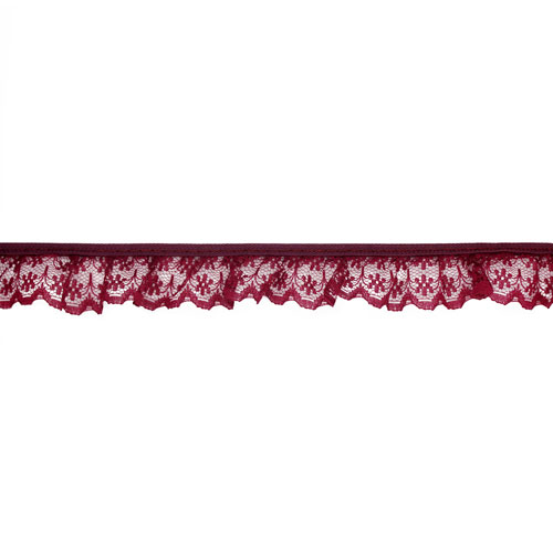 61231 Lace Nylon Frilled 20mm Maroon