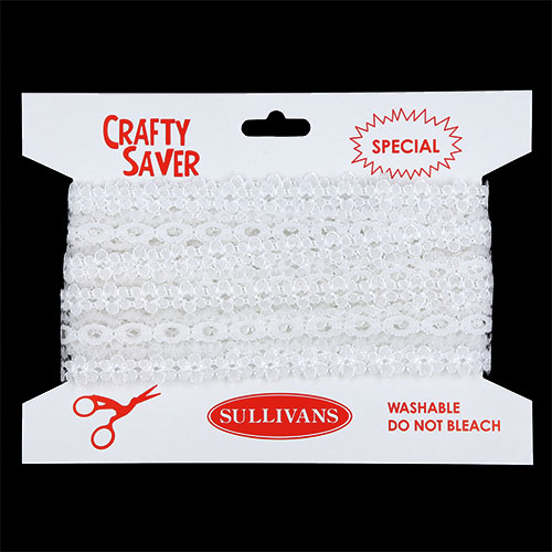 61396 Eyelet Lace 2.3m White