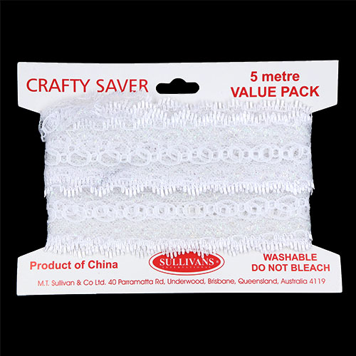 61447 Crafty Saver 35mm Picot Eyelet Lace - 5m - White