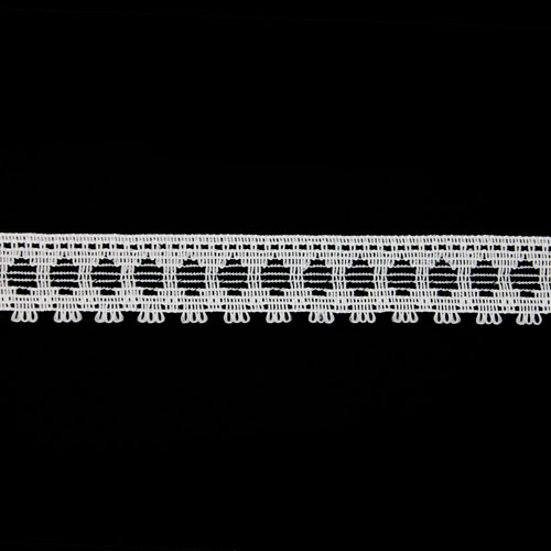 61616 Lace Polyester Nylon 18mm White Black
