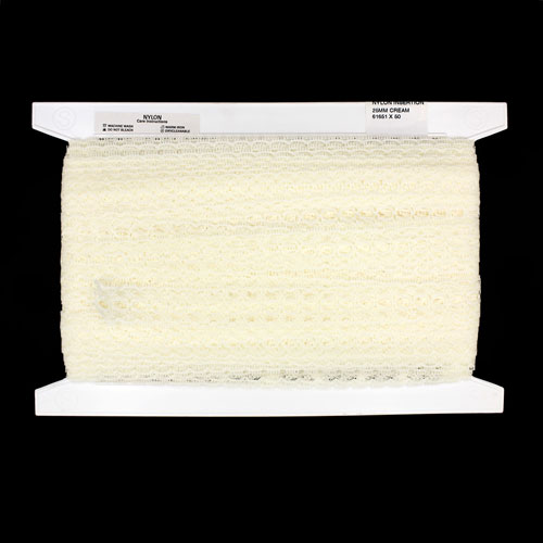 61651 Lace Nylon 25mm Cream