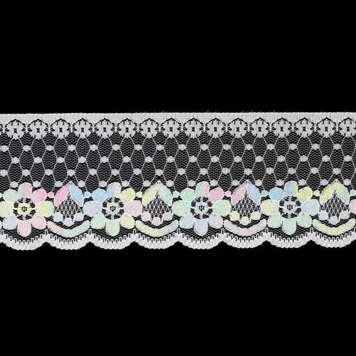 61721 Lace Nylon 68mm White Multi