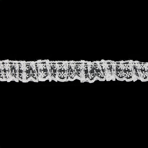 62515 Lace Nylon Frilled 20mm White