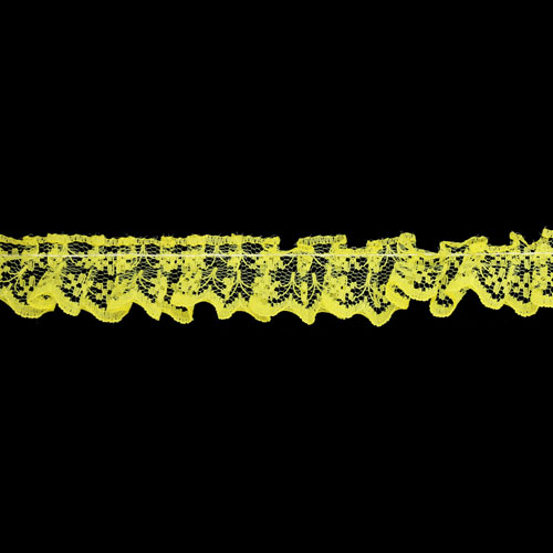 62517 Lace Nylon Frilled 20mm Yellow