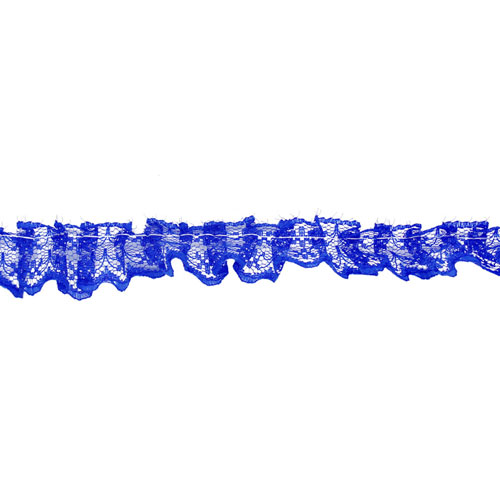 62518 Lace Nylon Frilled 20mm Cobalt Blue