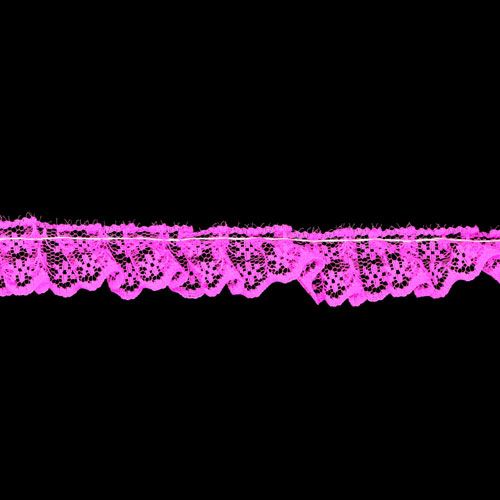 62519 Lace Nylon Frilled 20mm Hot Pink