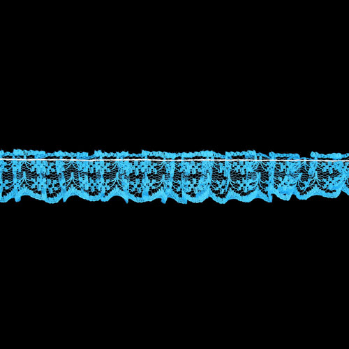 62521 Lace Nylon Frilled 20mm Aqua