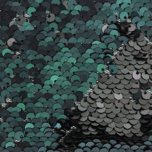 62866 Reversible Sequin 130cm Black
