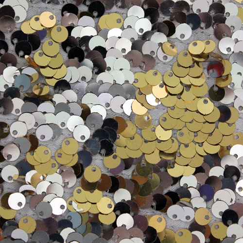 62868 Reversible Sequin 130cm Silver Gold