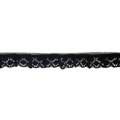 63009 Lace Nylon Frilled 16mm Black