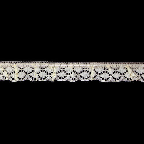 63010 Lace Nylon Frilled 16mm Cream