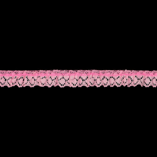 63021 Lace Nylon Frilled 16mm Pink