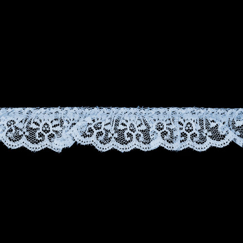 63043 Lace Nylon Frilled 32mm Blue
