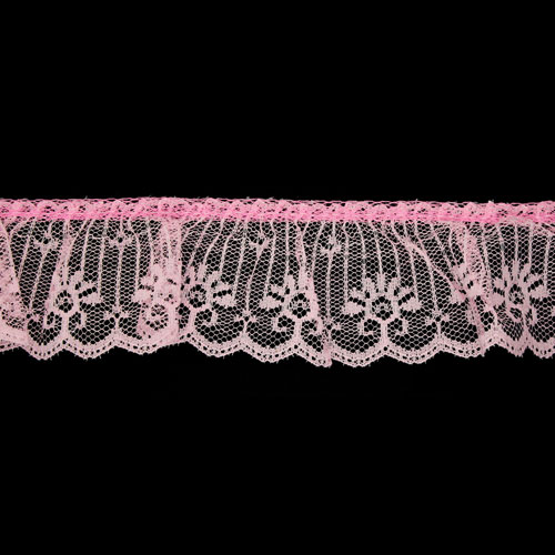 63060 Lace Nylon Frilled 50mm Pink