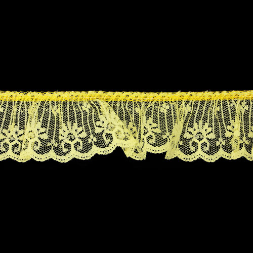 63065 Lace Nylon Frilled 50mm Yellow