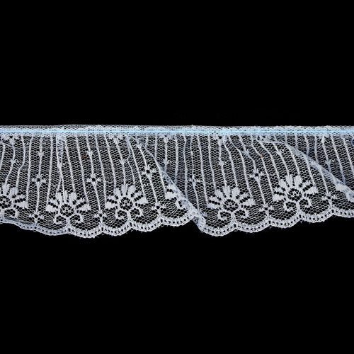 63074 Lace Nylon Frilled 60mm Blue