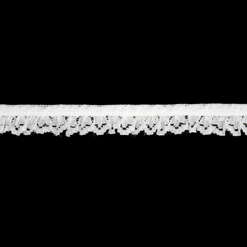 63177 Lace Nylon Frilled 17mm White