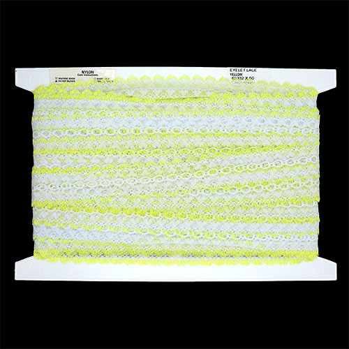 63332 Eyelet Lace Yellow 50m