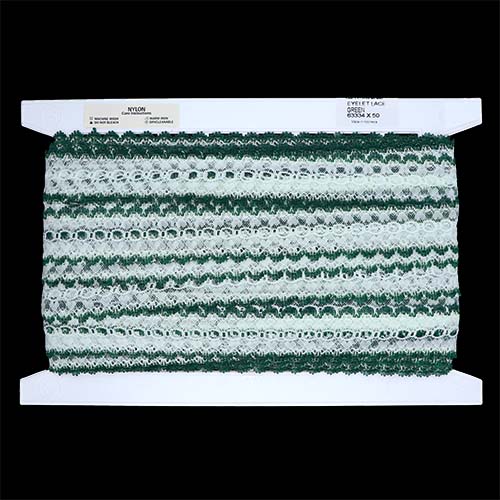 63334 Eyelet Lace Green 50m