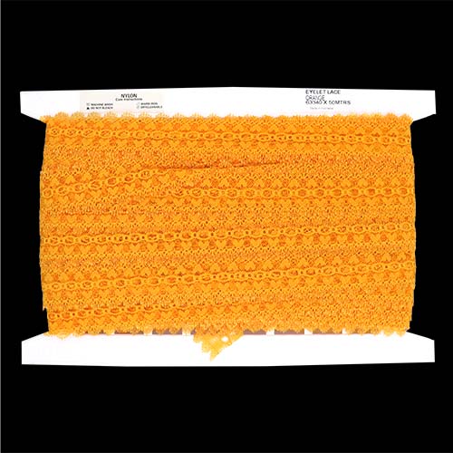 63340 Eyelet Lace Orange 50m
