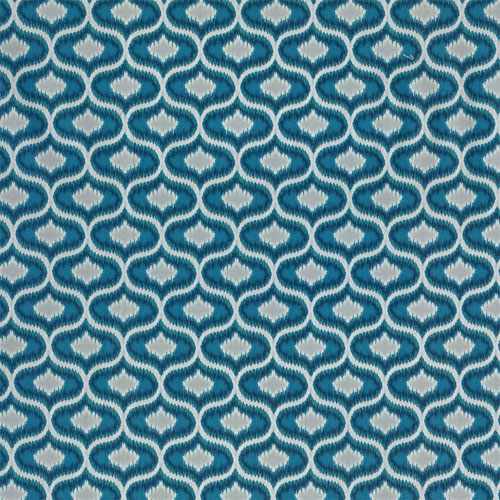 63550 Printed Cotton Fabric 112cm Blue Arabesque